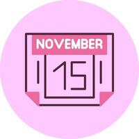 15 November Minimal Mix Circle Icon vector