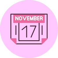 17 November Minimal Mix Circle Icon vector