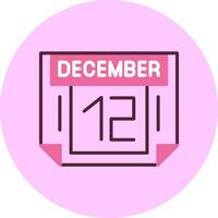 12 December Minimal Mix Circle Icon vector