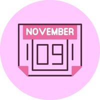 9 November Minimal Mix Circle Icon vector