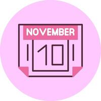 10 November Minimal Mix Circle Icon vector