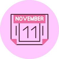 11 November Minimal Mix Circle Icon vector