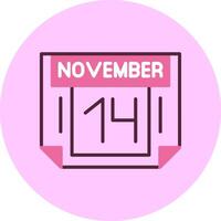 14 November Minimal Mix Circle Icon vector