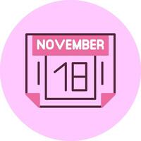18 November Minimal Mix Circle Icon vector