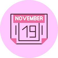 19 November Minimal Mix Circle Icon vector