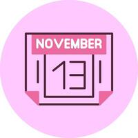13 November Minimal Mix Circle Icon vector