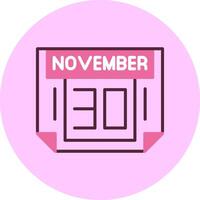 30 November Minimal Mix Circle Icon vector