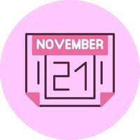 21 November Minimal Mix Circle Icon vector