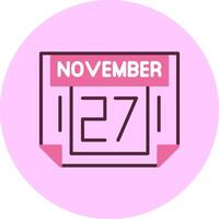27 November Minimal Mix Circle Icon vector