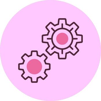 Cogs and Gears Minimal Mix Circle Icon vector