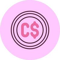 Canadian Dollar Sign Minimal Mix Circle Icon vector