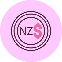 New Zealand Dollar Sign Minimal Mix Circle Icon vector
