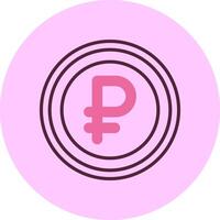 Russian Ruble Sign Minimal Mix Circle Icon vector