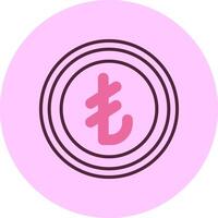 Turkish Lira Sign Minimal Mix Circle Icon vector