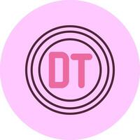 Tunisian Dinar Sign Minimal Mix Circle Icon vector
