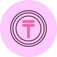 Kazakhstani Tenge Sign Minimal Mix Circle Icon vector