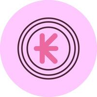 Lao Kip Sign Minimal Mix Circle Icon vector