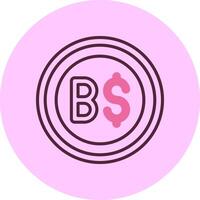Brunei Dollar Sign Minimal Mix Circle Icon vector