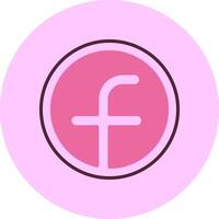 Facebook Minimal Mix Circle Icon vector