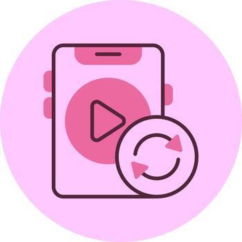 Auto-rotate Minimal Mix Circle Icon vector