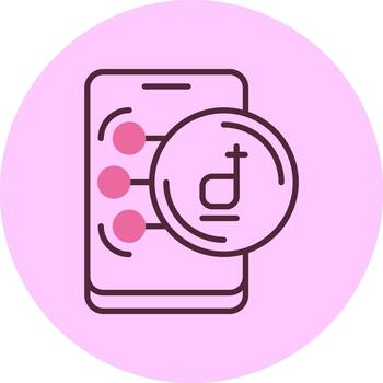 Vietnamese Dong in Mobile Minimal Mix Circle Icon vector