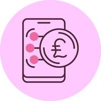 Italian Lira in Mobile Minimal Mix Circle Icon vector