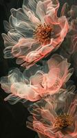 A close up of some pink flowers photo