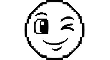 Pixel face with eyes and mouth vector