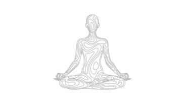 A drawing of a person sitting in a lotus position vector