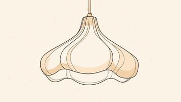 A drawing of a hanging lamp with a white background vector
