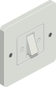 Light switch illustration showing simple on and off control for electrical lighting devices vector