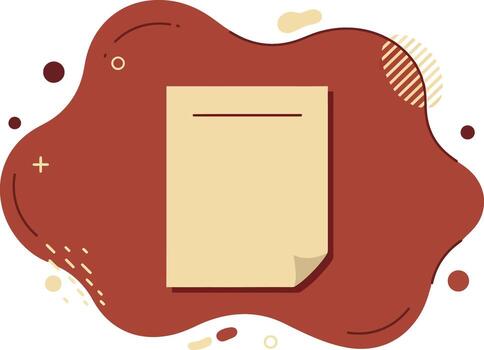 Blank paper sheet on abstract red and beige background illustration design for creative projects and presentations vector