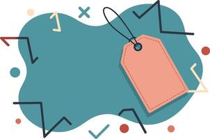 Abstract price tag label with geometric shapes and decorative elements illustration vector