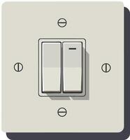 Light switch with dual toggle buttons illustration in neutral tones for home electrical control panel design vector