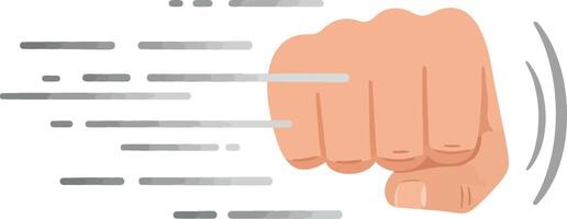 Human fist punching fast motion effect illustration showing speed and impact concept vector