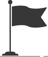 Flag on pole silhouette illustration with simple design and clean lines for graphic use vector