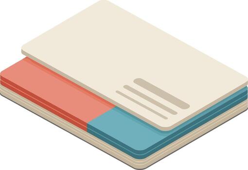 cerrado cuaderno con sencillo diseño y pastel color esquema en isométrica estilo ilustración vector