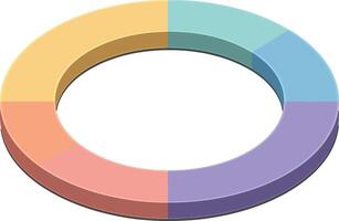 Circular segmented ring chart with pastel colors for data visualization and infographic design illustration vector