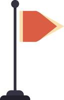 Small orange flag on black pole illustration simple minimal design vector