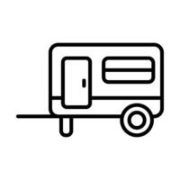 A black and white line drawing of a trailer vector