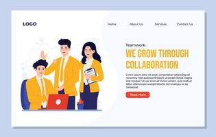 Teamwork collaboration in a professional setting vector