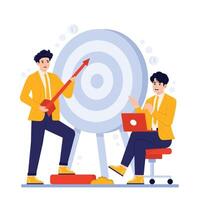Business professionals strategizing target goals vector