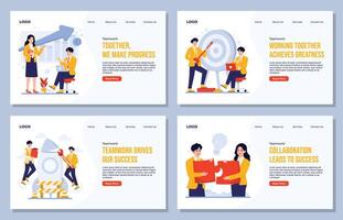 Teamwork illustrations for business success vector