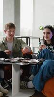 Students playing board games and having fun video