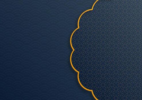 Large Chinese frame with oriental Asian elements on color background vector