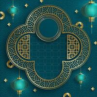 Asian lantern design with intricate patterns vector