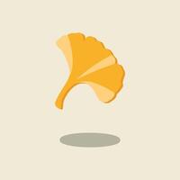 Autumn leaves of gold ginkgo biloba leaf illustration fall season isolated vector