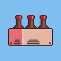 Pixel art Bottle Pack game asset design vector
