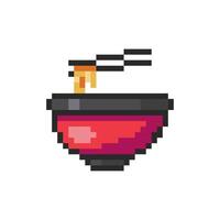 Pixel art Noodle Bowl game asset design vector