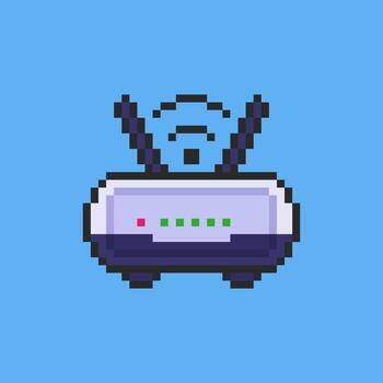 Pixel art WiFi Router game asset design vector